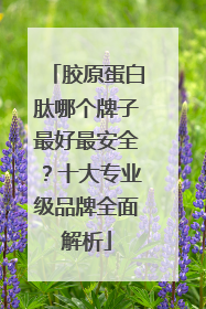 胶原蛋白肽哪个牌子最好最安全？十大专业级品牌全面解析