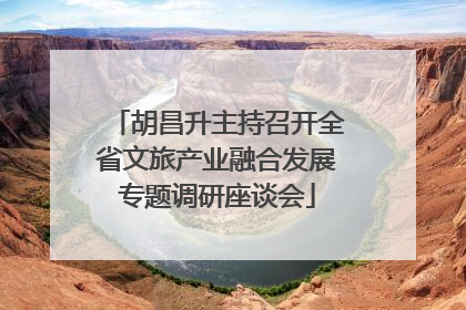 胡昌升主持召开全省文旅产业融合发展专题调研座谈会