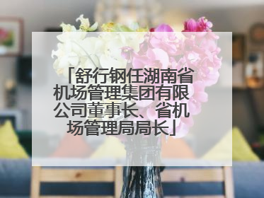 舒行钢任湖南省机场管理集团有限公司董事长、省机场管理局局长