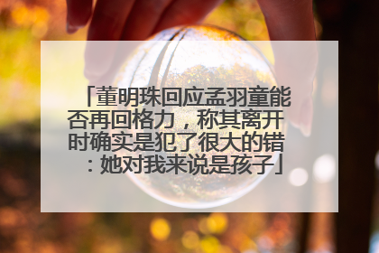 董明珠回应孟羽童能否再回格力，称其离开时确实是犯了很大的错：她对我来说是孩子