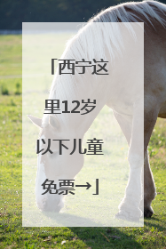 西宁这里12岁以下儿童免票→