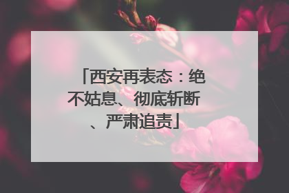 西安再表态：绝不姑息、彻底斩断、严肃追责