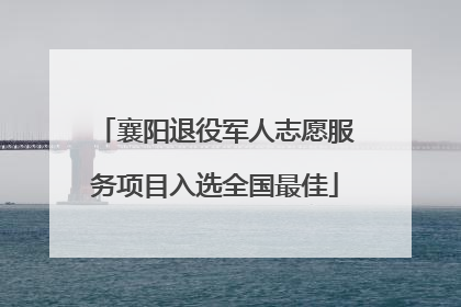 襄阳退役军人志愿服务项目入选全国最佳