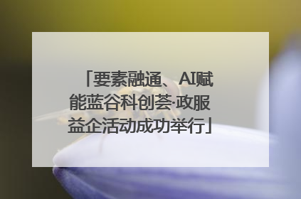 要素融通、AI赋能蓝谷科创荟·政服益企活动成功举行