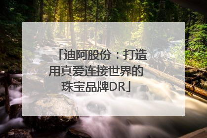 迪阿股份：打造用真爱连接世界的珠宝品牌DR