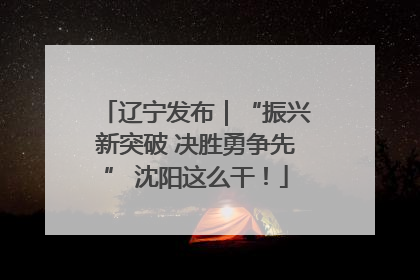 辽宁发布｜“振兴新突破 决胜勇争先” 沈阳这么干！