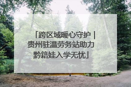 跨区域暖心守护｜贵州驻温劳务站助力黔籍娃入学无忧