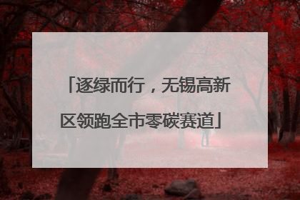 逐绿而行，无锡高新区领跑全市零碳赛道