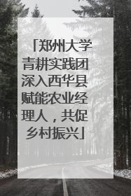 郑州大学青耕实践团深入西华县赋能农业经理人，共促乡村振兴