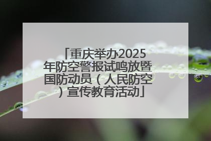 重庆举办2025年防空警报试鸣放暨国防动员（人民防空）宣传教育活动