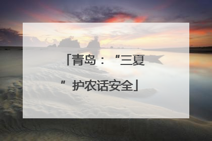 青岛：“三夏”护农话安全