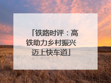 铁路时评：高铁助力乡村振兴迈上快车道