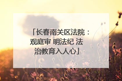 长春南关区法院：观庭审 明法纪 法治教育入人心