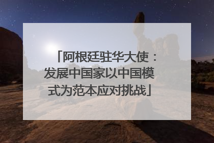 阿根廷驻华大使：发展中国家以中国模式为范本应对挑战