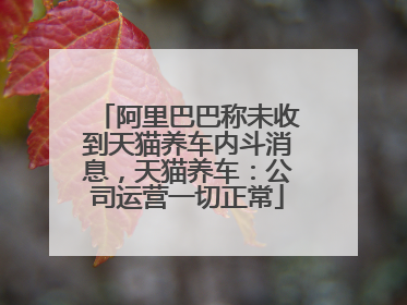 阿里巴巴称未收到天猫养车内斗消息，天猫养车：公司运营一切正常