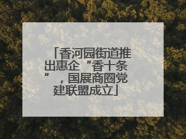 香河园街道推出惠企“香十条”，国展商圈党建联盟成立