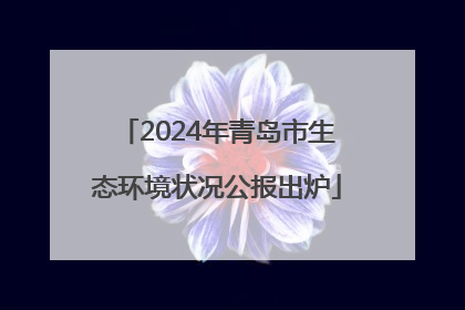 2024年青岛市生态环境状况公报出炉