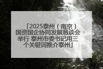 2025泰州（南京）国资国企协同发展恳谈会举行 泰州市委书记用三个关键词推介泰州