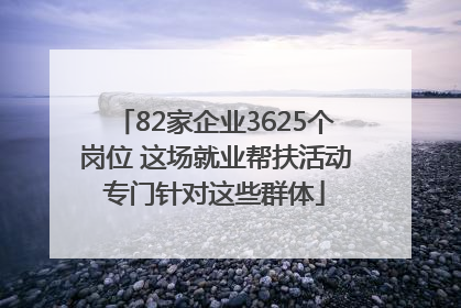 82家企业3625个岗位 这场就业帮扶活动专门针对这些群体