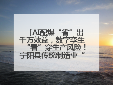 AI配煤“省”出千万效益，数字孪生“看”穿生产风险！宁阳县传统制造业“智”变突围